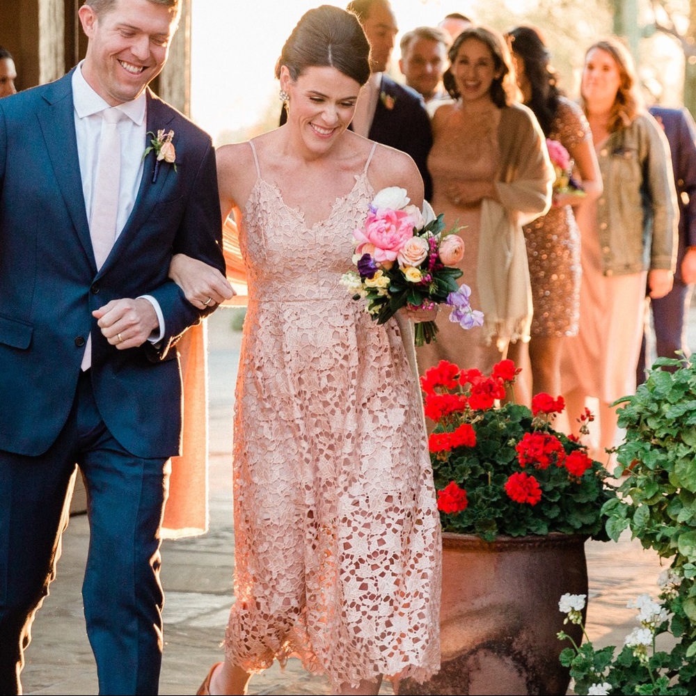 Astr rose gold midi dress. Size M. Worn once